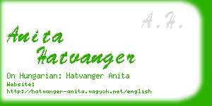anita hatvanger business card